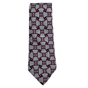 Geoffrey Beene Silk Tie Men Vintage 90s Geometric Art Deco 3.75” Fabric Italy